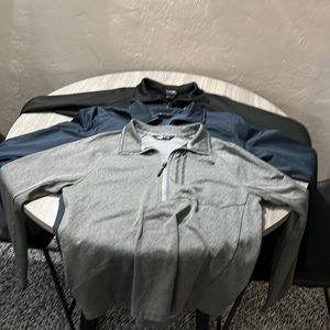 mens the north face half zip sweater gray blue black size medium